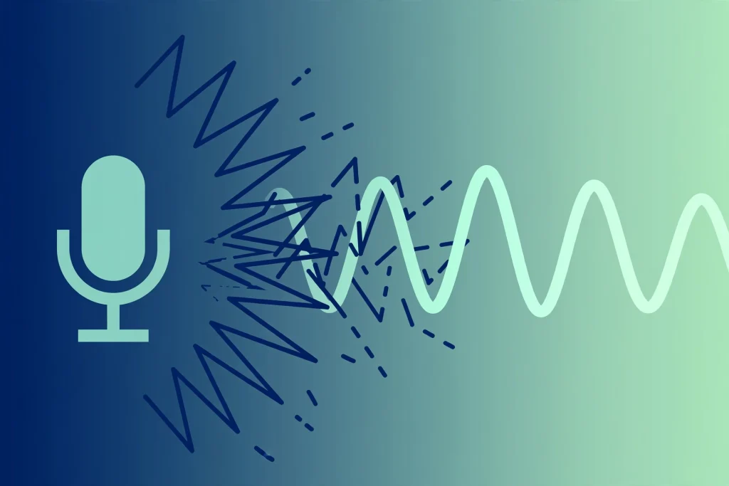 Person recording voiceover with a microphone showing how to remove background noise in CapCut for cleaner audio