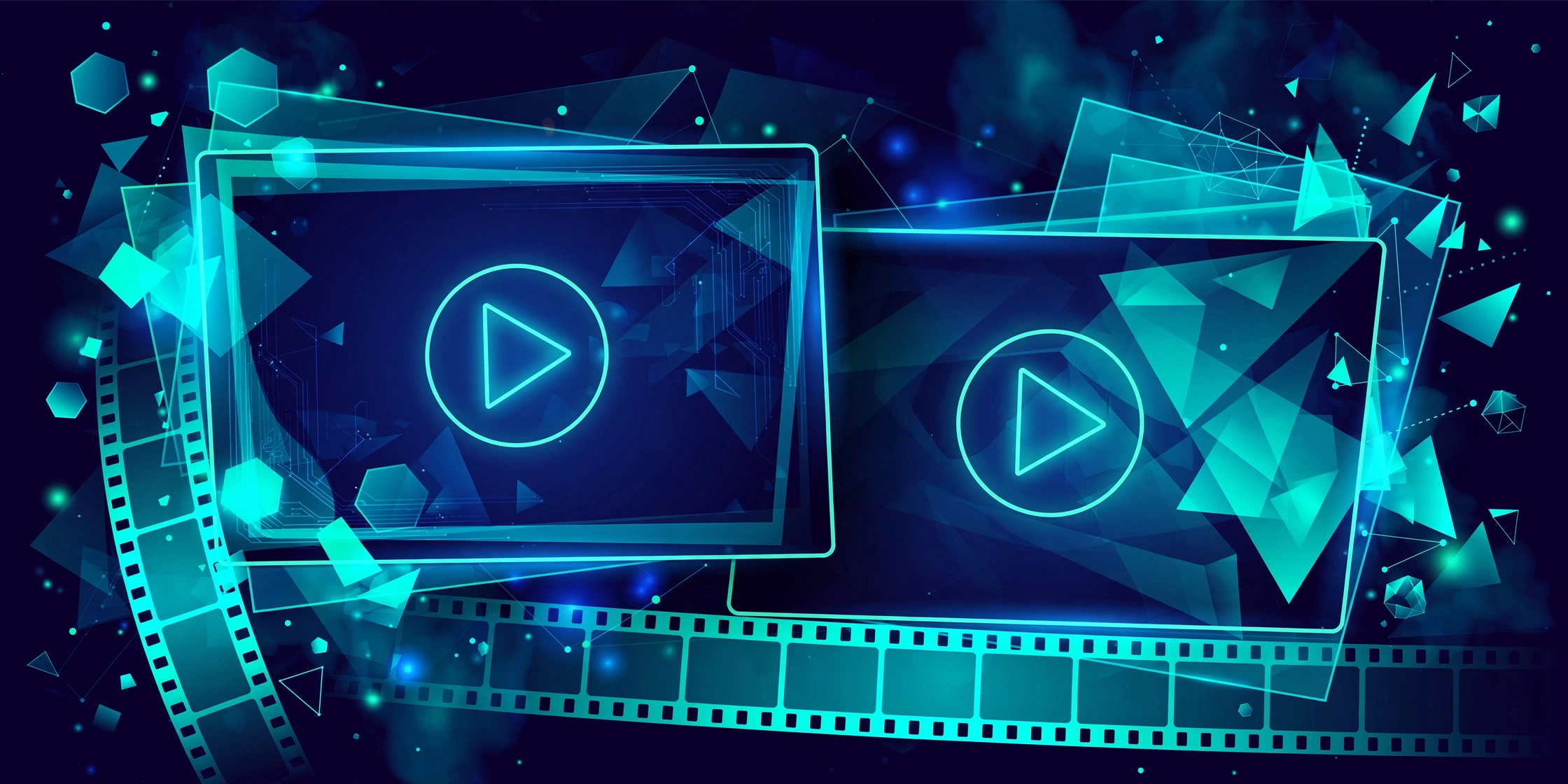 Abstract duet-layout artwork showing how to create a reaction video in CapCut