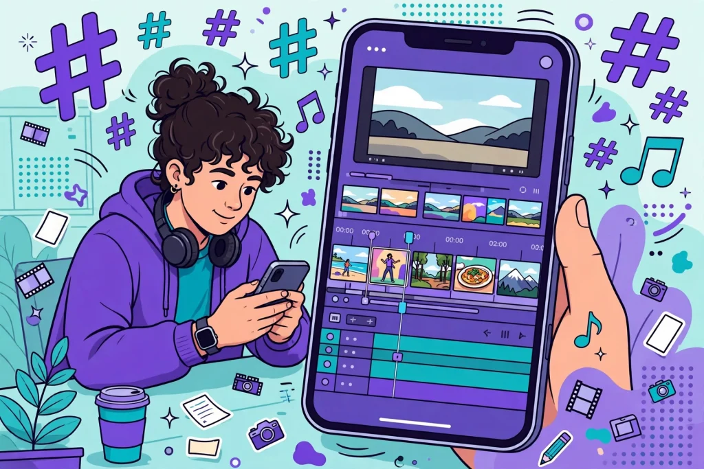 Editing a TikTok video with trending effects in CapCut