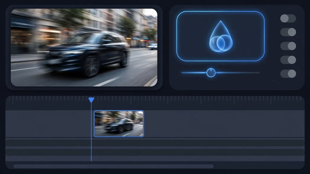 Motion blur effect applied to a clip on the CapCut timeline