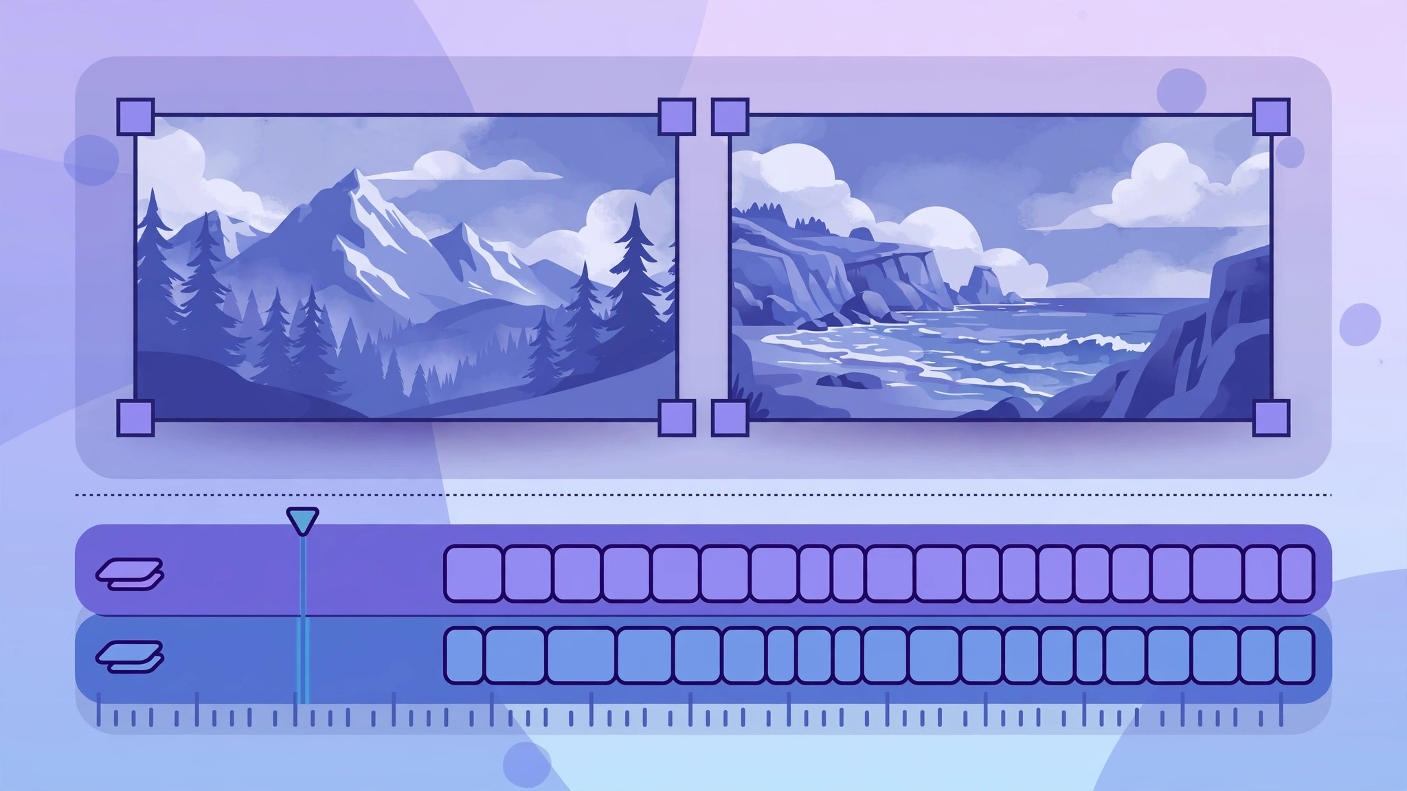 CapCut overlay tracks used to build a split screen video