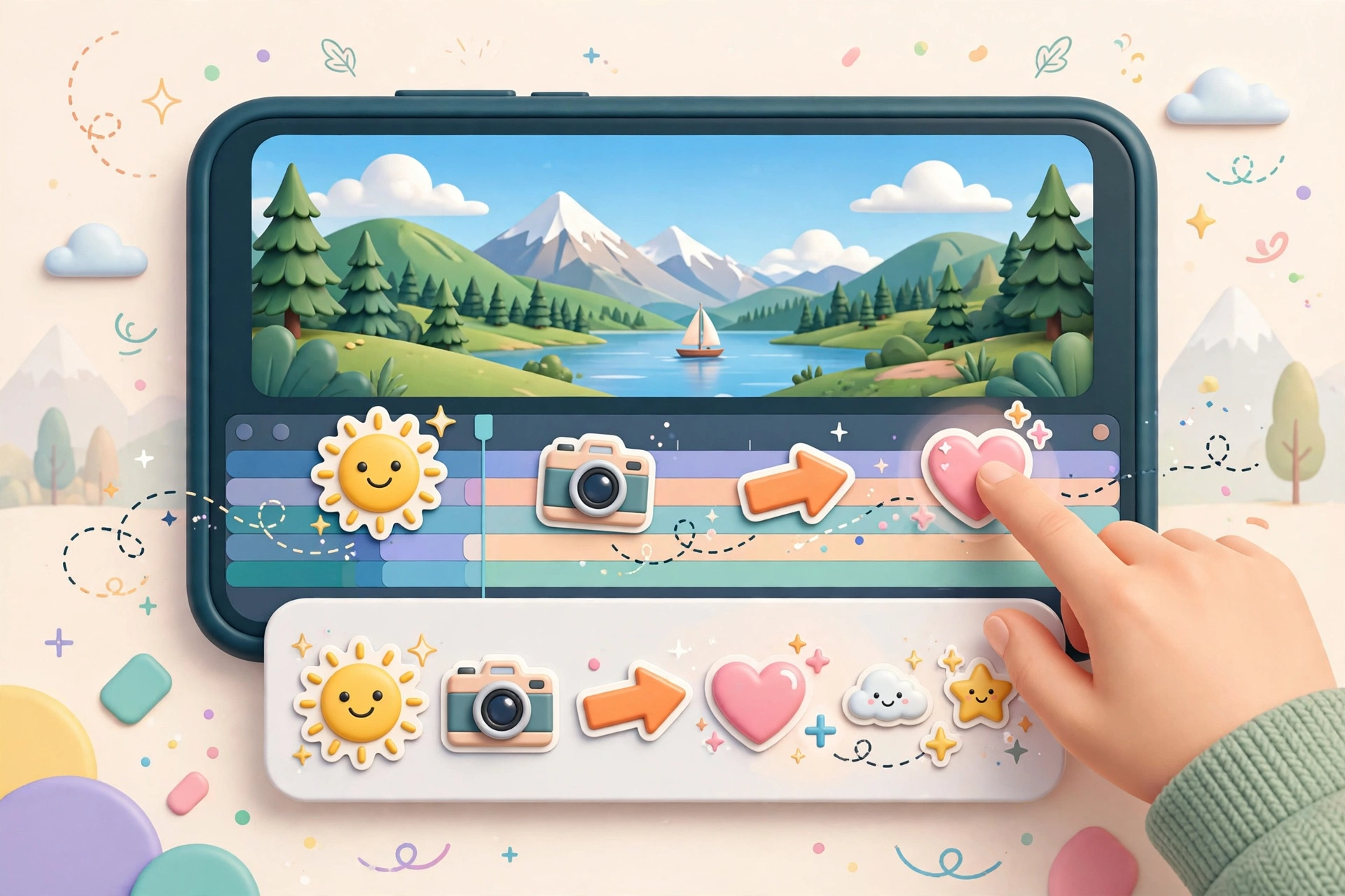Adding a sticker to a video timeline in CapCut's sticker panel