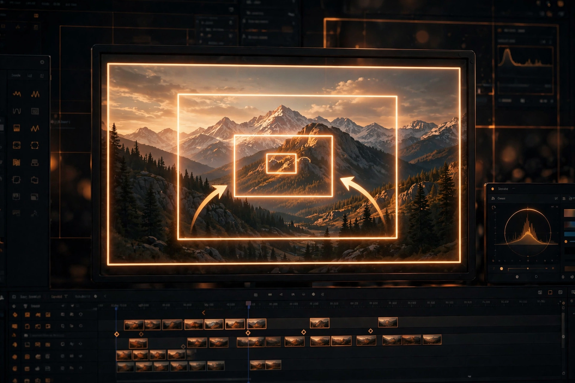Keyframe zoom-in stages on a photo in the CapCut timeline